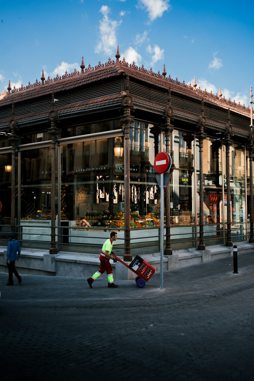 children playing in plaza