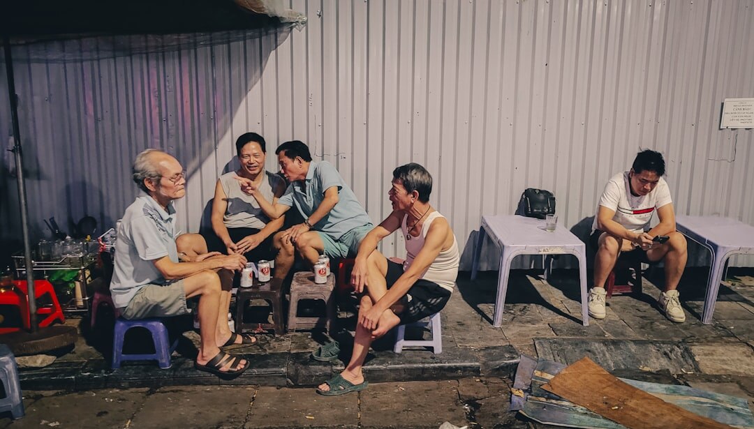 group of locals in discussion