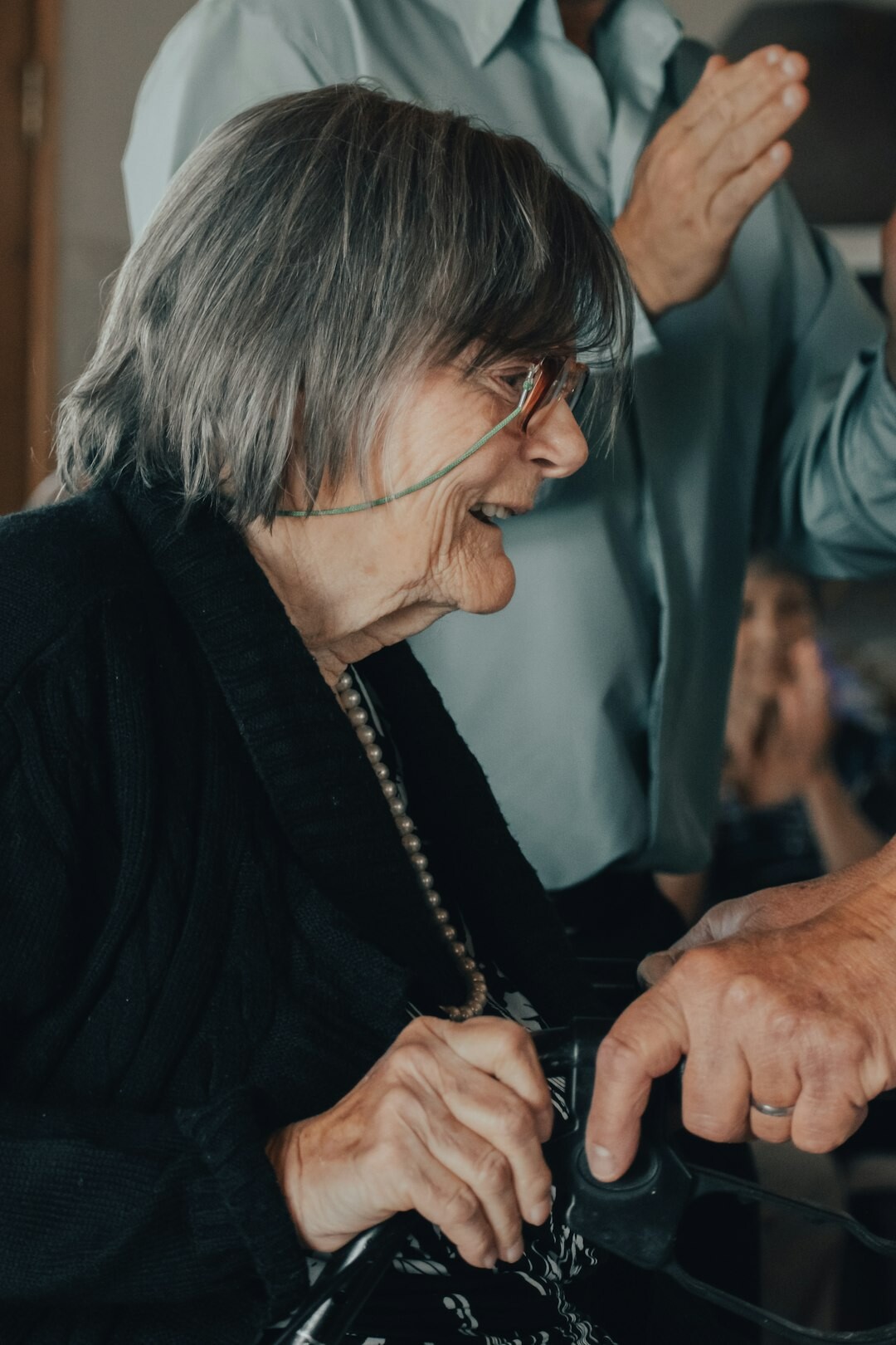 elderly person sharing memories